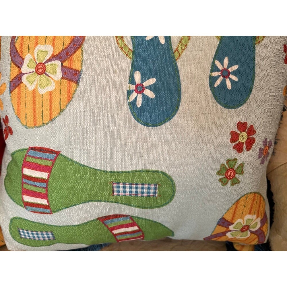 Set of 2 Flip Flop Throw Pillows - Picture 4 of 7
